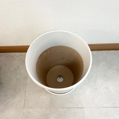 陶器の植木鉢（白）直径25cm×高さ27cm（8~9号）の画像