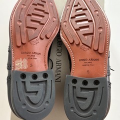 【極美品】GIORGIO ARMANI ジョルジオアルマーニ ウィングチップ レザーシューズ 黒 メンズの画像