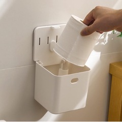 トイレット ペーパー ホルダー 壁掛け ティッシュ タオル ケース 防水 ロール ホルダー 浴室 キッチン レストラン用 ホワイト ティッシュボックス 12*12 おしゃれ ティッシュカバー ティッシュホルダー トイレ お風呂 冷蔵庫 洗面所の画像