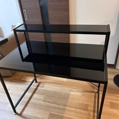 ブラック　ガラス テーブルの画像