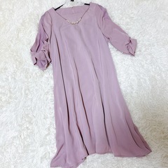 パールネックレス　ピンク ワンピース 結婚式 二次会 の画像