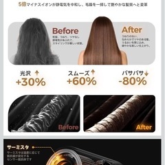 新品　瞬间速乾 大風量 高速　5億個の高濃度マイナスイオン　
ドライヤーの画像