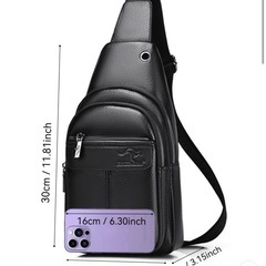 【新品未使用】メンズ ショルダーバッグ PUレザー 長さ調節可能の画像