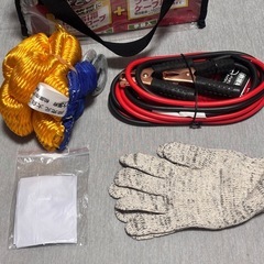 【新品未使用！】けん引用ロープ＋ブースターケーブルセット　＋(おまけでもう1つの画像