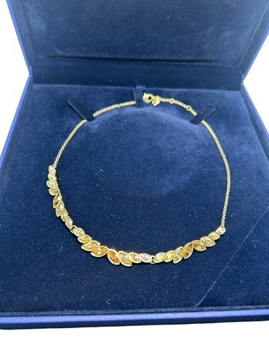 スワロフスキー ネックレス ゴールド リーフ 箱