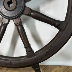 ◆舵輪◆直径約90㎝◆アンティークオブジェ◆木製◆大型◆操舵輪◆船舵◆舵◆コレクション◆インテリア◆レトロ◆ハンドル◆マリンの画像