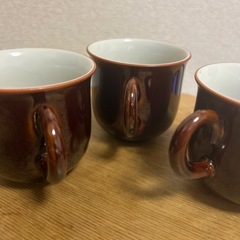 昭和レトロ　コーヒーカップ　3個セット　ブラウンの画像