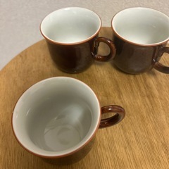 昭和レトロ　コーヒーカップ　3個セット　ブラウンの画像