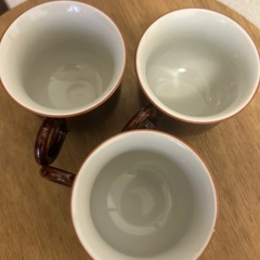 昭和レトロ　コーヒーカップ　3個セット　ブラウンの画像