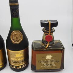 鏡月　NAPOLEON　サントリーロイヤル　ブランデー　ウィスキー　未開栓　5本の画像