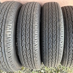 普通タイヤ・鉄ホイールセット４本・145R12LT6PRの画像