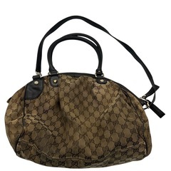 GUCCI グッチ GGキャンバス トートバッグ ホワイトレザー 大容量 A4の画像