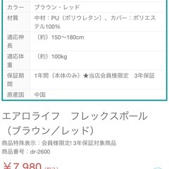 🌼10/2引き取りで1000円🌼 エアロライフ　フレックスポール　ブラウン　ヨガポール　ストレッチポールの画像