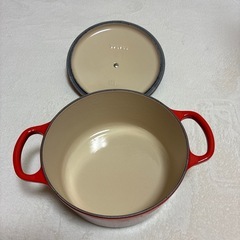 ル・クルーゼ　ほうろう鍋　18cm ハート型ココット皿2つせっとセットの画像