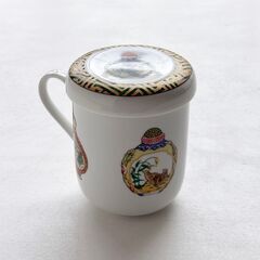 MAEBATA ❤️ China Seas チャイナシーズ 蓋付きマグ 未使用品 マグカップ 湯飲み 前畑 茶碗 中国趣味 シノワズリの画像