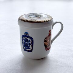 MAEBATA ❤️ China Seas チャイナシーズ 蓋付きマグ 未使用品 マグカップ 湯飲み 前畑 茶碗 中国趣味 シノワズリの画像