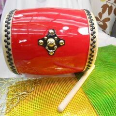 8.300円　Nエイサー小太鼓18*20cm  撥付き　幼児向け最適(^_-)-☆の画像