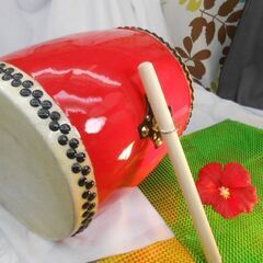 8.300円　Nエイサー小太鼓18*20cm  撥付き　幼児向け最適(^_-)-☆の画像