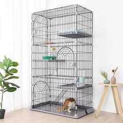 猫ケージ キャットケージ 3段 ピンク 幅76*奥行50.5*高さ89cmの画像