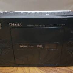 TOSHIBA 東芝 CDプレーヤー FM/AMラジオ機能付き TY-CR22 ブラック 動作確認済みの画像