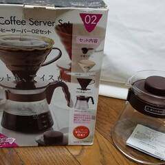 HARIO (ハリオ) V60コーヒーサーバー 02セット コーヒードリップ 1～4杯用 ブラウン VCSD-02CBR　未使用品の画像