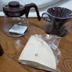 HARIO (ハリオ) V60コーヒーサーバー 02セット コーヒードリップ 1～4杯用 ブラウン VCSD-02CBR　未使用品の画像