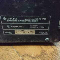 TRIO トリオ　カセットデッキ　KX-70 STEREO CASSETTE DECK　不動品　ジャンクにての画像