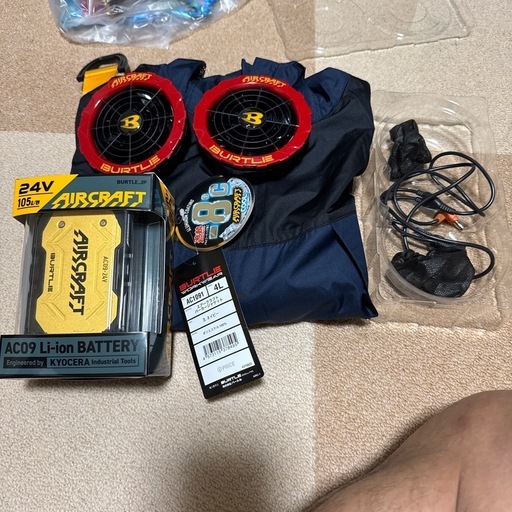 バートル24Vバッテリー空調服4L ファンユニット19V用セット