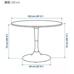 IKEA DOCKSTA 丸テーブル(汚れあり)の画像