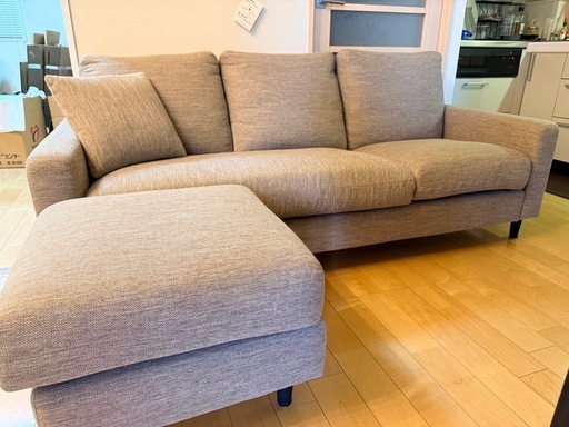 【中古】布張りカウチソファ(CA2 DR) 幅187cm 中古】布張りカウチソファ(CA2 DR) 幅187cm