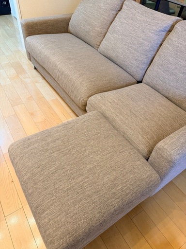 最終値下げ】美品ニトリ布張りカウチソファ CA2 DR-BE