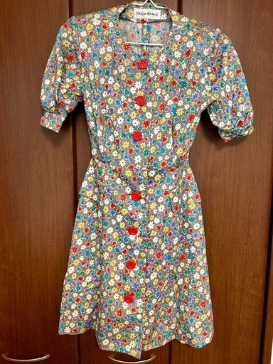 イヴサンローラン 花柄 ワンピース 34