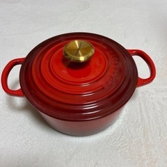 ル・クルーゼ　ほうろう鍋　18cm ハート型ココット皿2つセットの画像