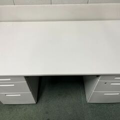 KOKUYO コクヨ 両袖机 事務机 鍵付 ホワイト オフィス 事務用品 幅140cm×奥行70cm×高さ70cmの画像
