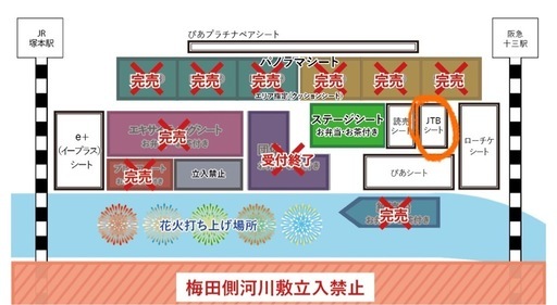なにわ淀川花火大会チケットJTBシート2枚セ