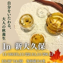 日本初！韓国韓方花茶ソムリエによる　11月新大久保1day…