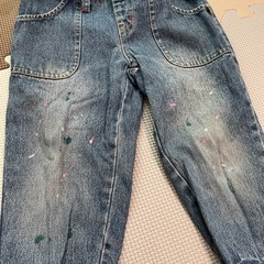キッズ服 デニムパンツ ペイント加工120の画像