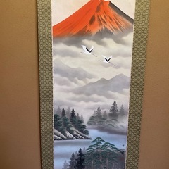 赤富士に鶴（掛け軸）の画像