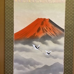 赤富士に鶴（掛け軸）の画像