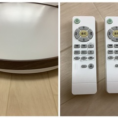 ニトリ　8～12畳用LEDシーリングライト ダークブラウン リモコン付き 2個セットの画像