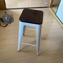 カウンターチェア バーチェア ハイチェア 白1脚の画像