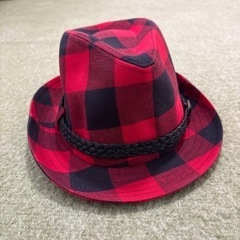 チェック柄キッズハットの画像