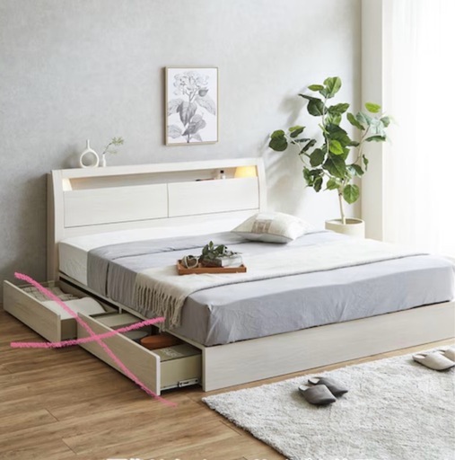 ダブルベットフレーム白