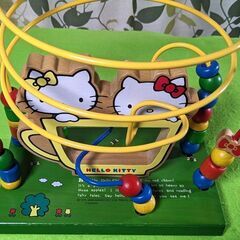 激レア●可愛い木製ビーズ遊び★ハローキティ ビーズコースター★楽しく遊べ集中力を高める 知育玩具 ２歳位～◎の画像