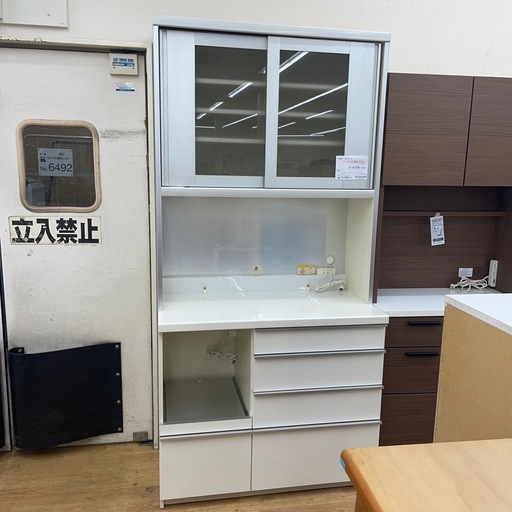 ★リユースのサカイ幸手店★SJ10681★パモウナ　食器棚　白　クリーニング済み