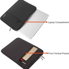 新品！MOSISO ラップトップ スリーブバッグ、対応機種 Laptop 13.3インチ、ポリエステル 撥水 保護 縦型ケース ポケット付き(ブラック)の画像