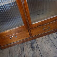 本棚　波板ガラス　090801 67x30.5h110cm　昭和レトロの画像