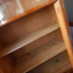 本棚　波板ガラス　090801 67x30.5h110cm　昭和レトロの画像