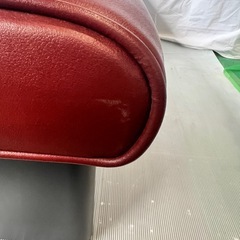 長椅子　ソファ　ワインレッドの画像
