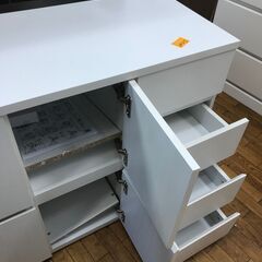 【リサイクルショップどりーむ鹿大前店】No.2945 棚 119×39×71 白色 収納家具 大容量の画像